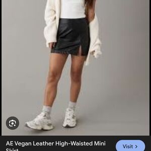 American Eagle Outfitters Black Vegan Leather Mini Skirt
